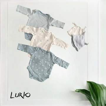3 db-os hosszú ujjú body csomag sapkákkal