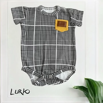 Rövid ujjú pepita body