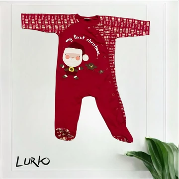 Karácsonyi lábfejes rugdalózó