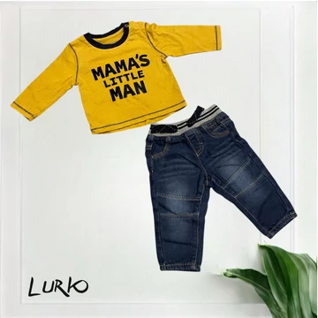 Hosszú ujjú póló farmernadrággal