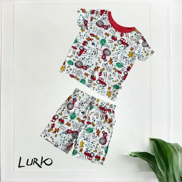 Rövid ujjú farmos pizsama