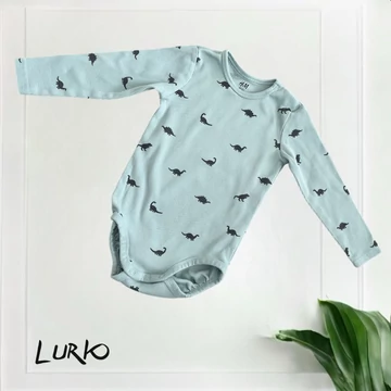 Dínó mintás hosszú ujjú bordás body
