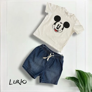 Disney Mickey Mouse rövid póló puha farmer sorttal