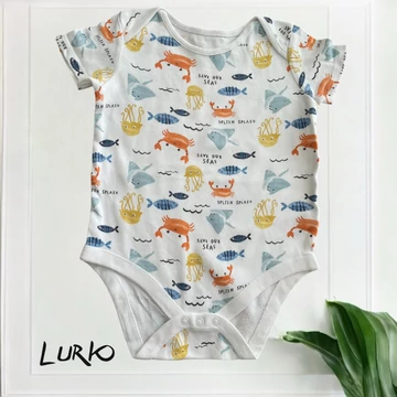 Rövid ujjú mintás body