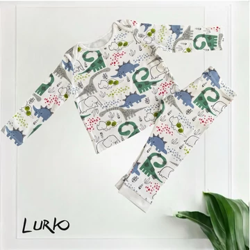 Dínó mintás hosszú ujjú pizsama