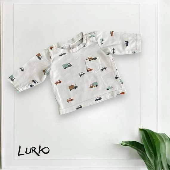 Hosszú ujjú autós póló zsebbel