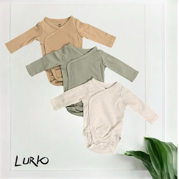 3 db hosszú ujjú átlapolt body