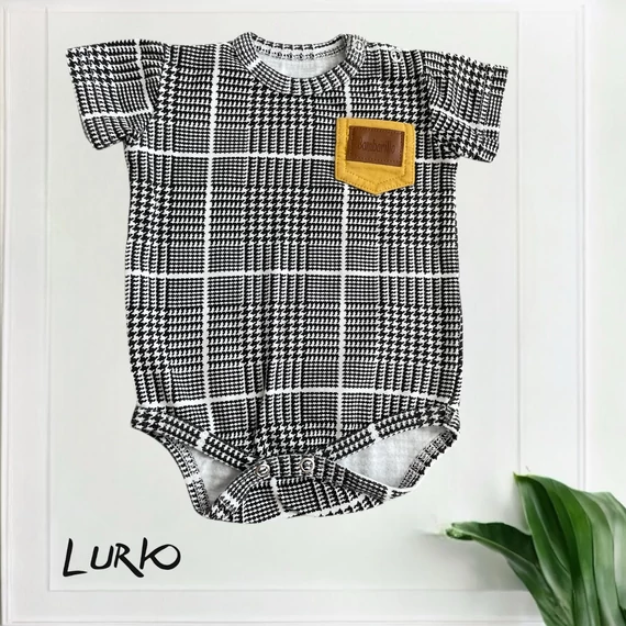 Rövid ujjú pepita body