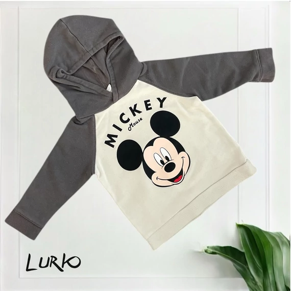 Belül bolyhos Mickey Mouse mintás felső kapucnival
