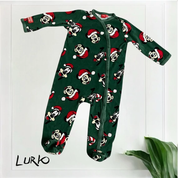 Mickey Mouse karácsonyi polár rugdalózó