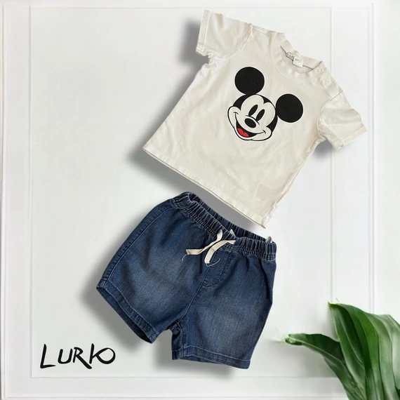 Disney Mickey Mouse rövid póló puha farmer sorttal
