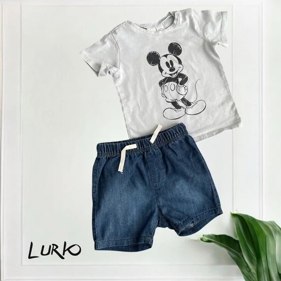 Disney Mickey Mouse rövid póló puha farmer sorttal
